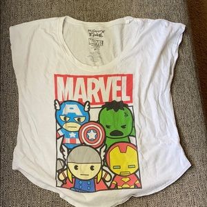 White Marvel Cartoon Shirt